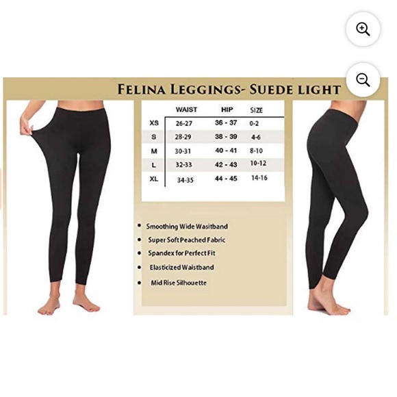 FELINA 2- PACK WOMEN WIDE WAISTBAND SUEDED LIGHTWEIGHT LEGGINGS - Picture 3 of 8